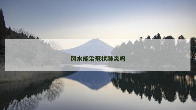 风水能治冠状肺炎吗