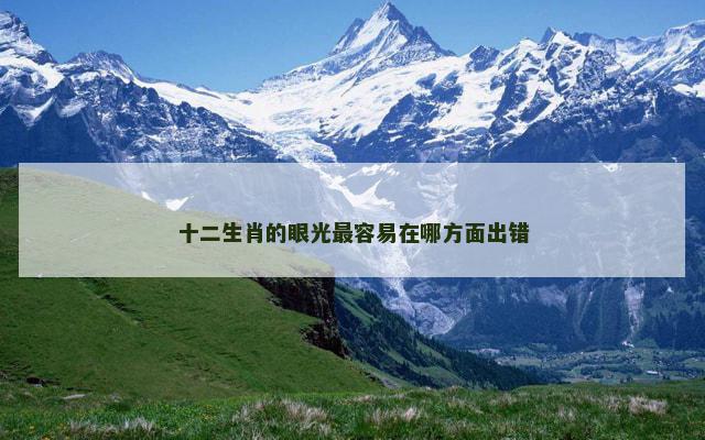 十二生肖的眼光最容易在哪方面出错