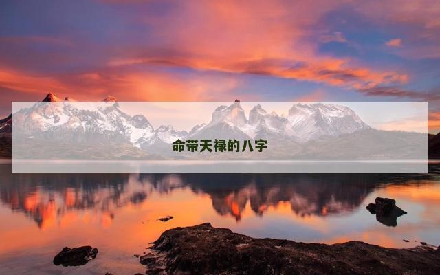 命带天禄的八字