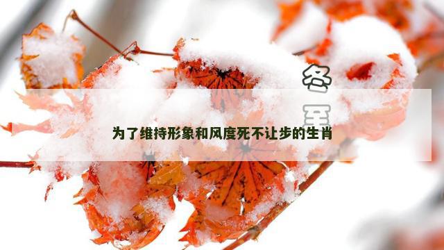 为了维持形象和风度死不让步的生肖