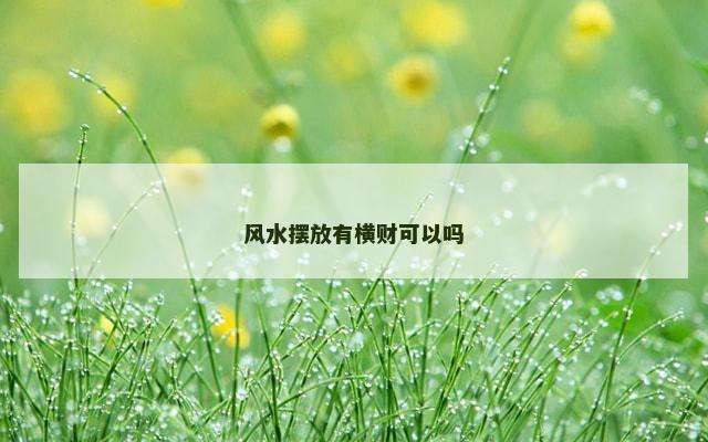 风水摆放有横财可以吗