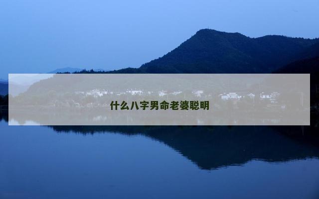 什么八字男命老婆聪明