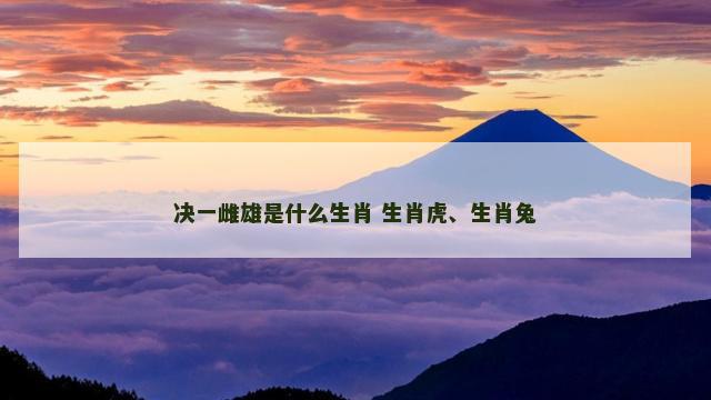 决一雌雄是什么生肖 生肖虎、生肖兔