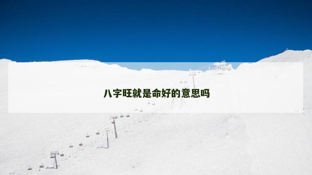 八字旺就是命好的意思吗