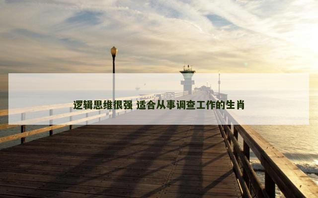 逻辑思维很强 适合从事调查工作的生肖