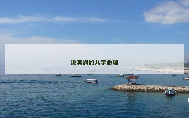 谢其润的八字命理