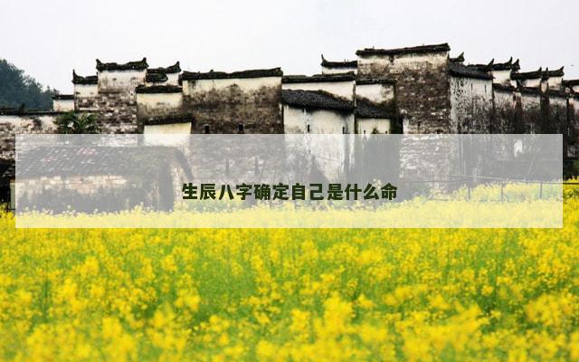 生辰八字确定自己是什么命