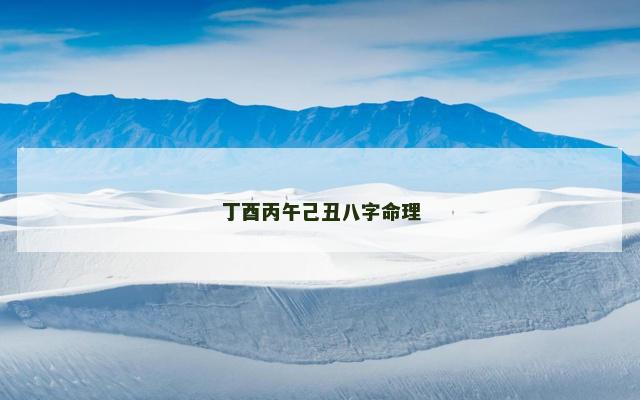 丁酉丙午己丑八字命理
