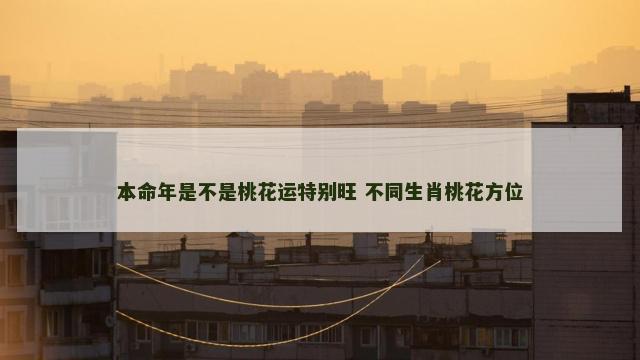 本命年是不是桃花运特别旺 不同生肖桃花方位