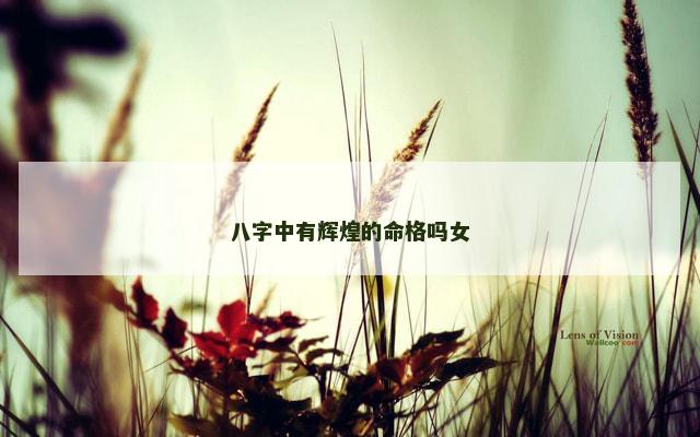 八字中有辉煌的命格吗女