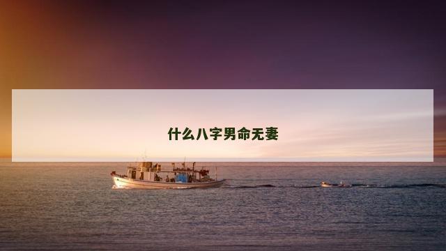 什么八字男命无妻