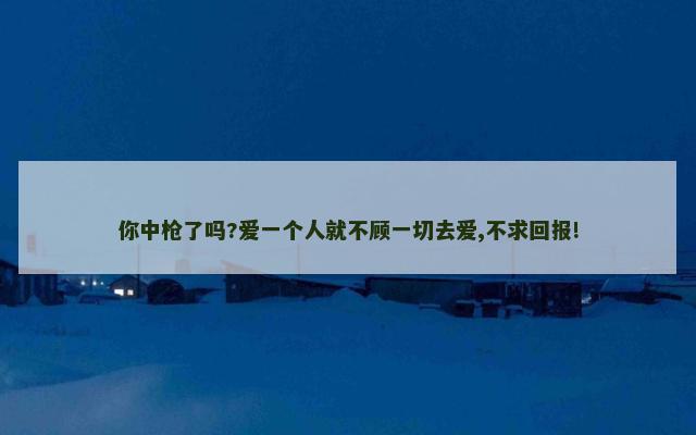 你中枪了吗?爱一个人就不顾一切去爱,不求回报!