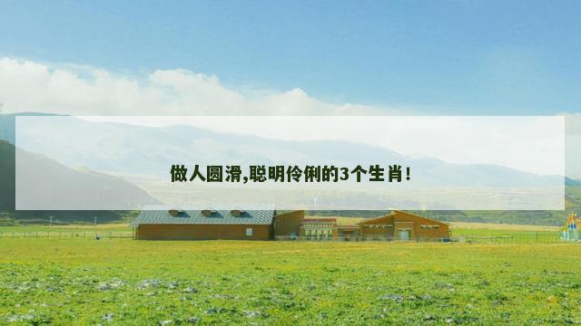 做人圆滑,聪明伶俐的3个生肖！