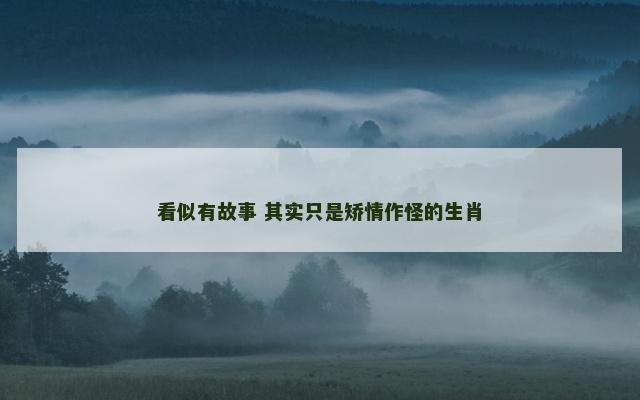 看似有故事 其实只是矫情作怪的生肖