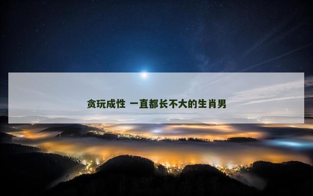 贪玩成性 一直都长不大的生肖男