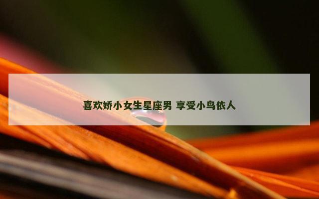 喜欢娇小女生星座男 享受小鸟依人