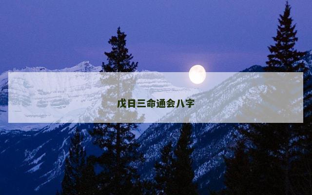 戊日三命通会八字