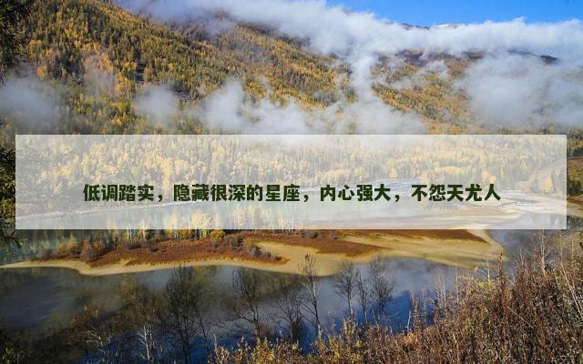 低调踏实，隐藏很深的星座，内心强大，不怨天尤人
