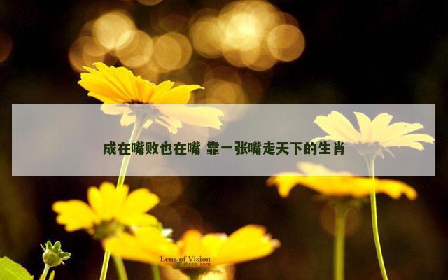 成在嘴败也在嘴 靠一张嘴走天下的生肖