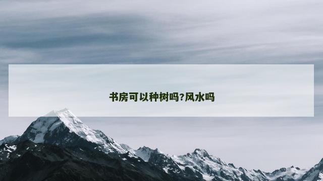 书房可以种树吗?风水吗