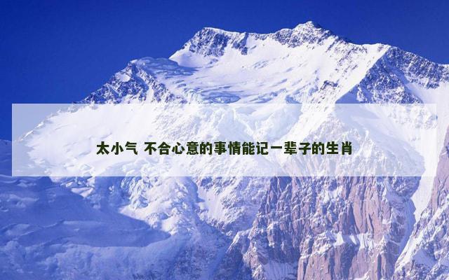 太小气 不合心意的事情能记一辈子的生肖