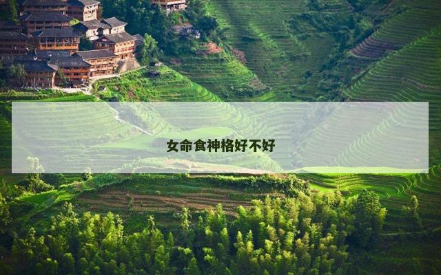 女命食神格好不好