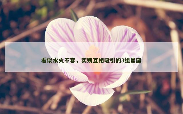 看似水火不容，实则互相吸引的3组星座