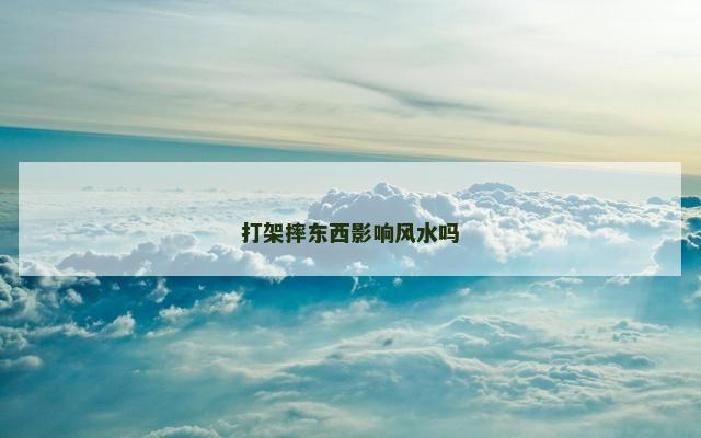 打架摔东西影响风水吗