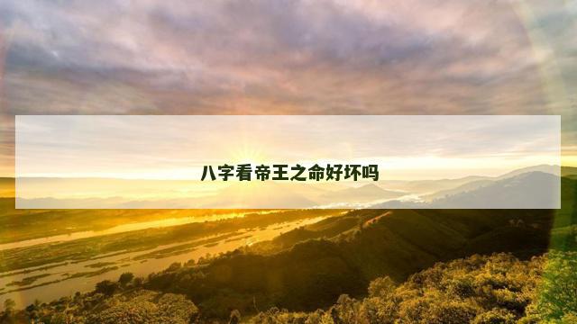 八字看帝王之命好坏吗