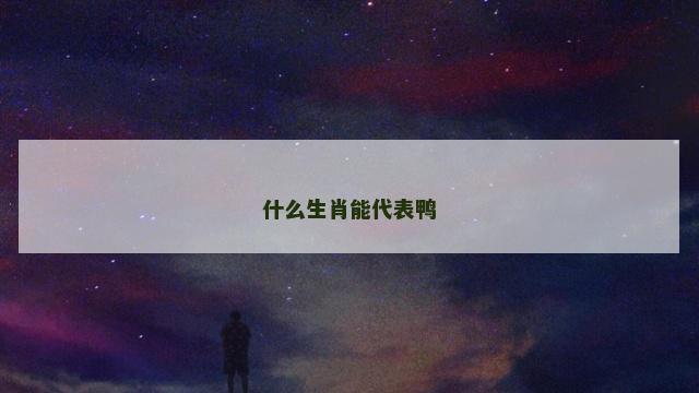 什么生肖能代表鸭