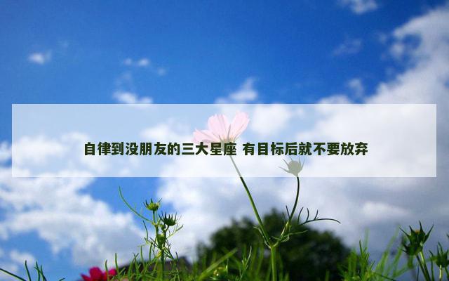 自律到没朋友的三大星座 有目标后就不要放弃