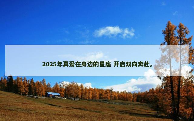 2025年真爱在身边的星座 开启双向奔赴。