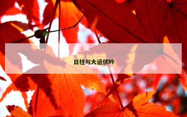 日柱与大运伏吟