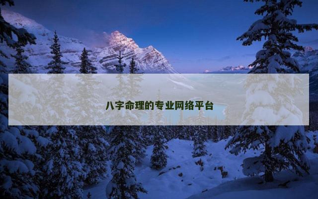 八字命理的专业网络平台