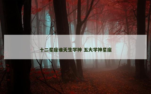 十二星座谁天生学神 五大学神星座