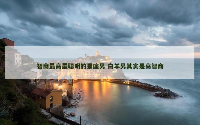 智商最高最聪明的星座男 白羊男其实是高智商