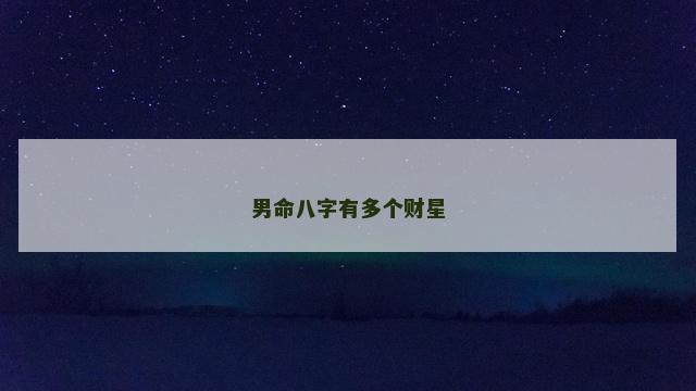 男命八字有多个财星