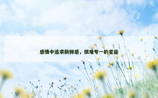 感情中追求新鲜感，很难专一的星座