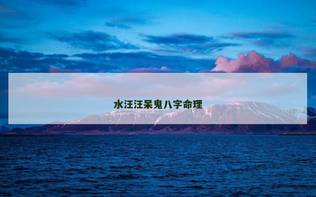 水汪汪呆鬼八字命理