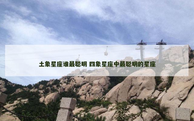 土象星座谁最聪明 四象星座中最聪明的星座