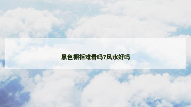 黑色橱柜难看吗?风水好吗