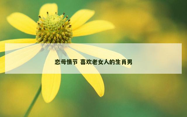 恋母情节 喜欢老女人的生肖男