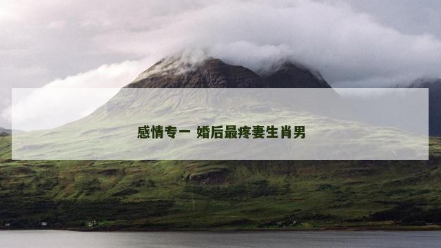 感情专一 婚后最疼妻生肖男