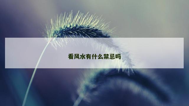 看风水有什么禁忌吗