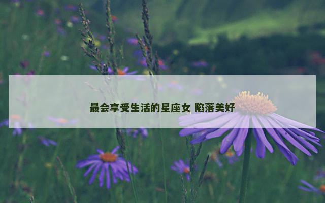 最会享受生活的星座女 陷落美好