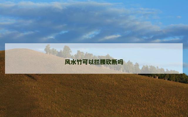 风水竹可以拦腰砍断吗