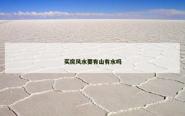 买房风水要有山有水吗