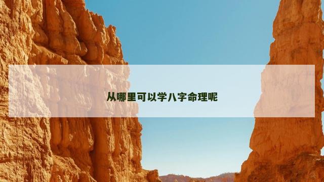 从哪里可以学八字命理呢