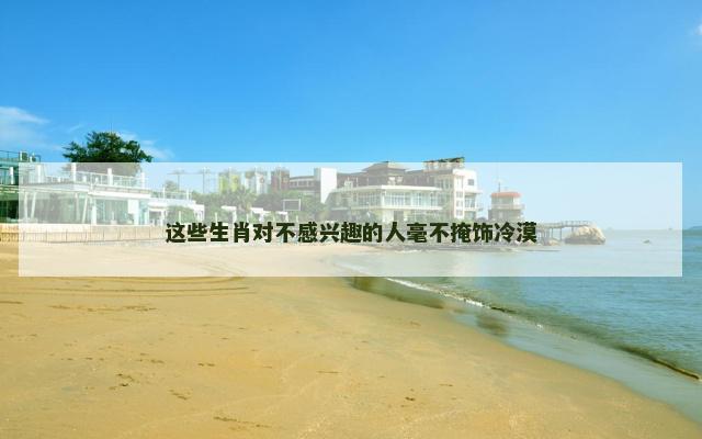 这些生肖对不感兴趣的人毫不掩饰冷漠