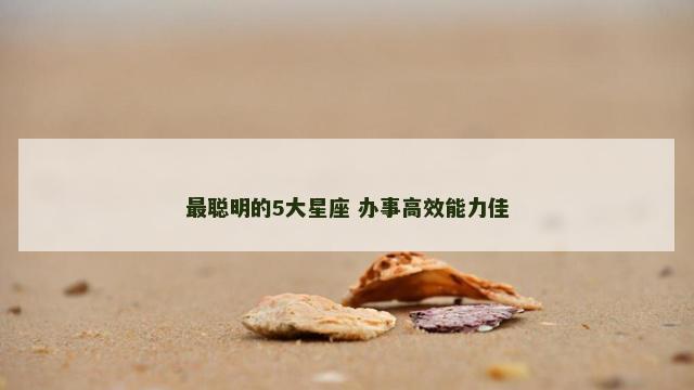 最聪明的5大星座 办事高效能力佳